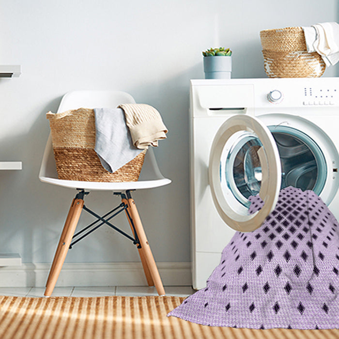 Machine Washable Transitional Lilac Purple Rug in a Washing Machine, wshpat3399pur