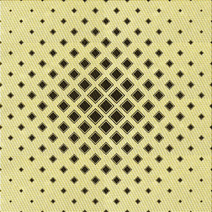 Round Patterned Sun Yellow Rug, pat3399yw