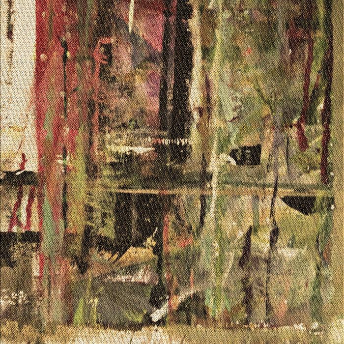 Square Patterned Golden Gold Rug in a Living Room, pat34brn