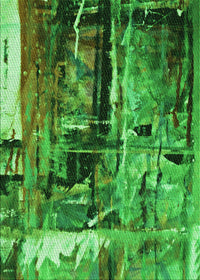 Machine Washable Transitional Deep Emerald Green Rug, wshpat34grn