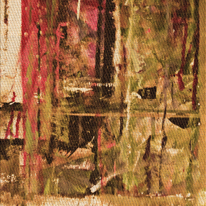 Square Patterned Orange Rug in a Living Room, pat34org