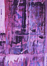 Machine Washable Transitional Dark Magenta Purple Rug, wshpat34pur