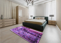 Patterned Dark Magenta Purple Rug, pat34pur
