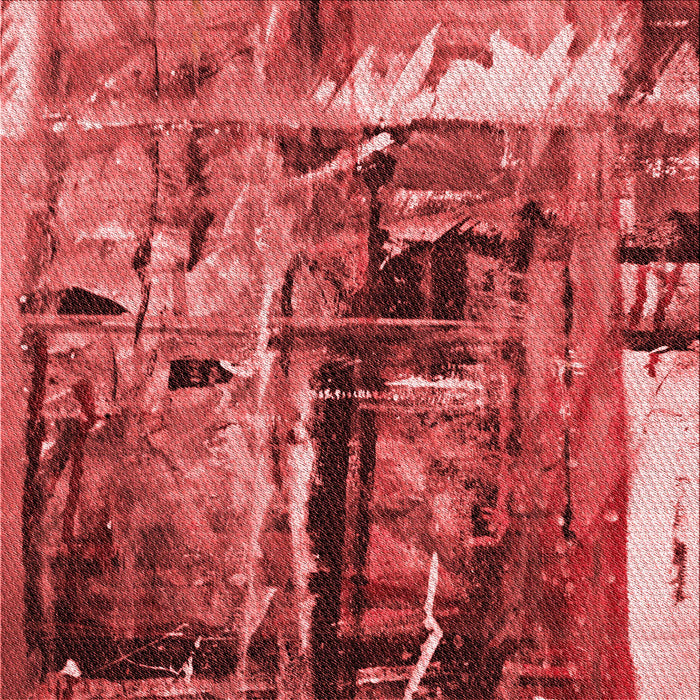 Round Patterned Red Rug, pat34rd