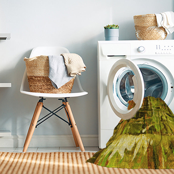 Machine Washable Transitional Dark Bronze Brown Rug in a Washing Machine, wshpat34yw