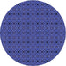 Square Patterned Denim Dark Blue Rug, pat340blu