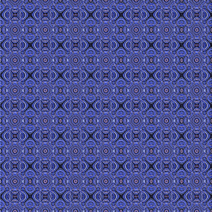 Round Patterned Denim Dark Blue Rug, pat340blu