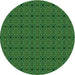 Square Patterned Dark Forest Green Rug, pat340grn