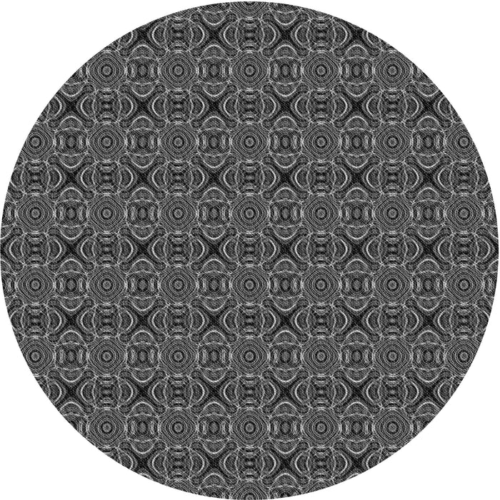 Square Patterned Charcoal Black Rug, pat340gry