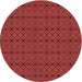 Square Patterned Red Rug, pat340rd