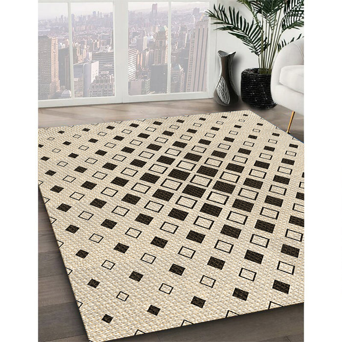 Machine Washable Transitional Moccasin Beige Rug in a Family Room, wshpat3400brn