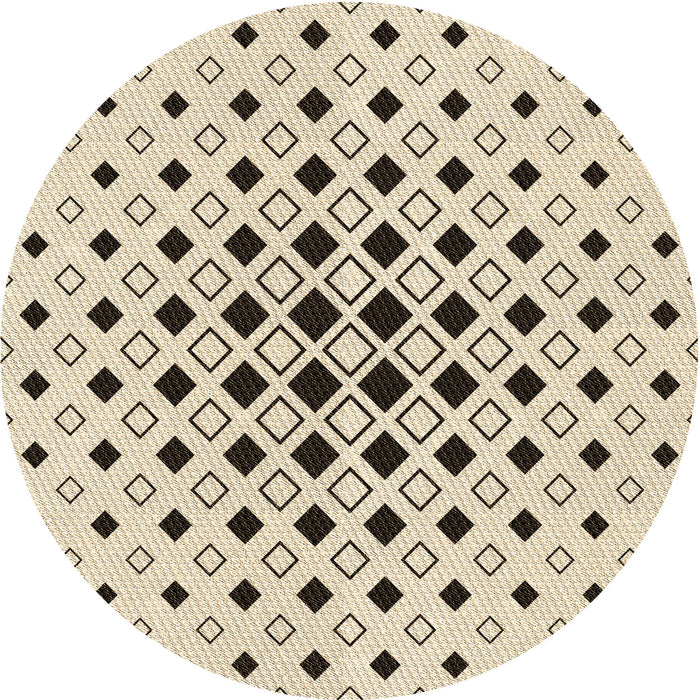Square Patterned Moccasin Beige Rug, pat3400brn