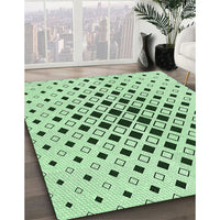 Patterned Mint Green Rug, pat3400grn