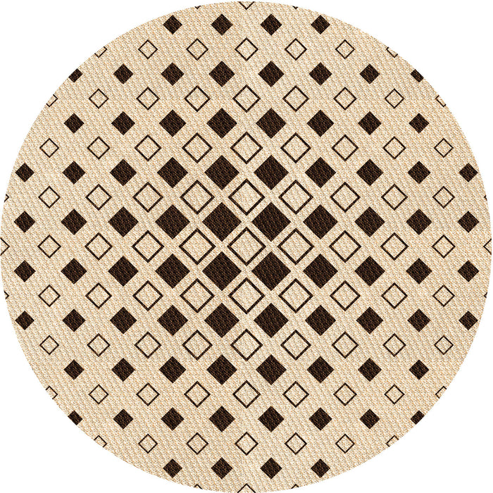Square Patterned Copper Brown Rug, pat3400org