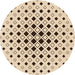 Square Patterned Copper Brown Rug, pat3400org