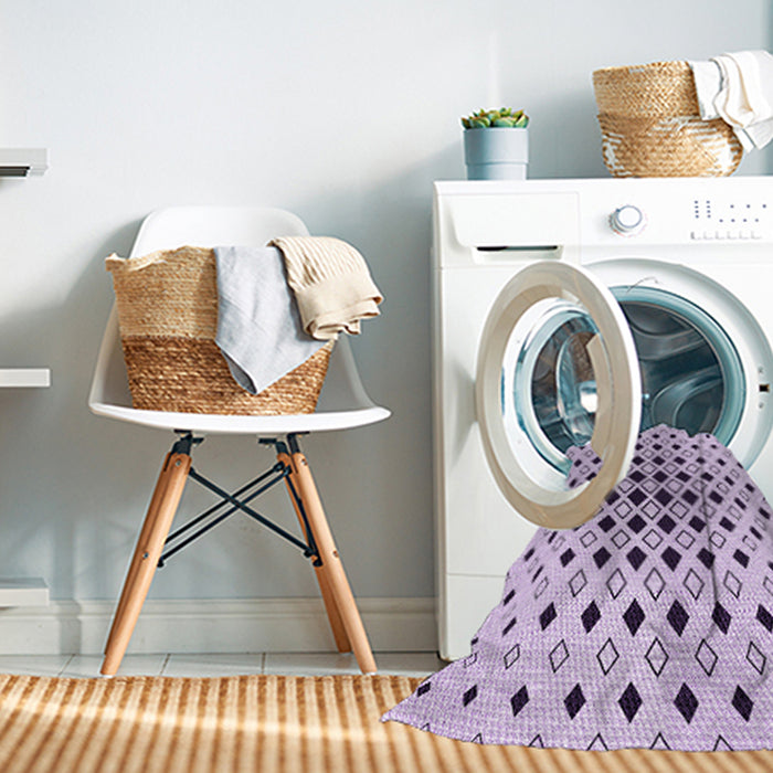 Machine Washable Transitional Purple Flower Purple Rug in a Washing Machine, wshpat3400pur