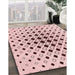 Patterned Pink Rug in Family Room, pat3400rd