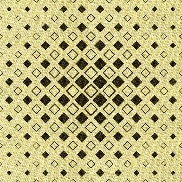 Round Patterned Sun Yellow Rug, pat3400yw