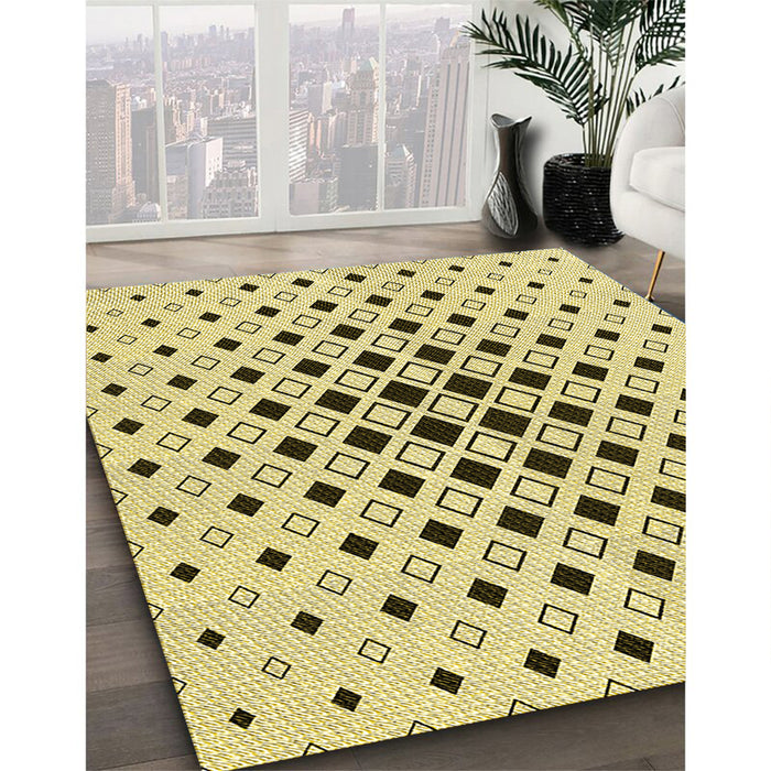 Patterned Sun Yellow Rug in Family Room, pat3400yw