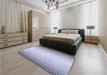 Patterned Lavender Blue Rug in a Bedroom, pat3401blu