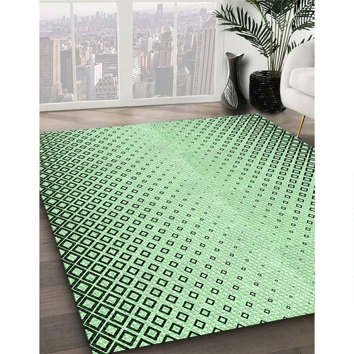 Patterned Mint Green Rug in Family Room, pat3401grn