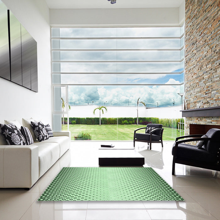 Machine Washable Transitional Mint Green Rug in a Kitchen, wshpat3401grn