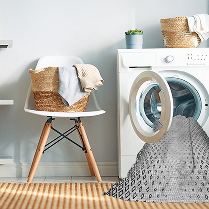 Machine Washable Transitional Platinum Gray Rug in a Washing Machine, wshpat3401gry