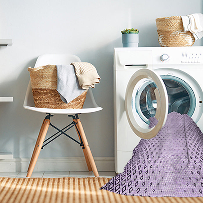 Machine Washable Transitional Purple Flower Purple Rug in a Washing Machine, wshpat3401pur