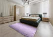 Patterned Purple Flower Purple Rug in a Bedroom, pat3401pur