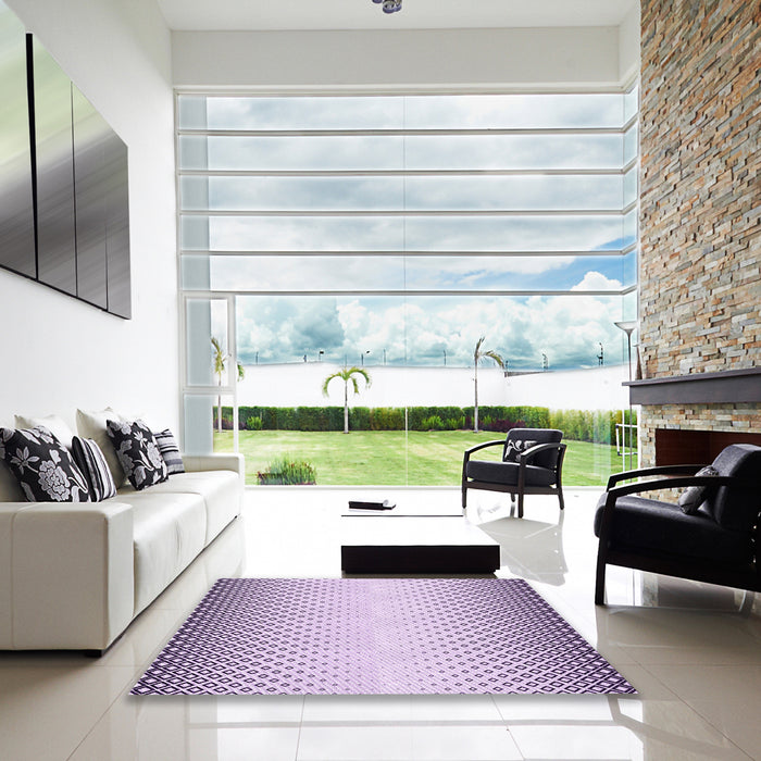 Square Patterned Purple Flower Purple Rug in a Living Room, pat3401pur