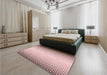 Patterned Light Rose Pink Rug in a Bedroom, pat3401rd
