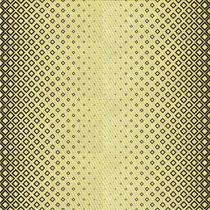 Round Machine Washable Transitional Sun Yellow Rug, wshpat3401yw