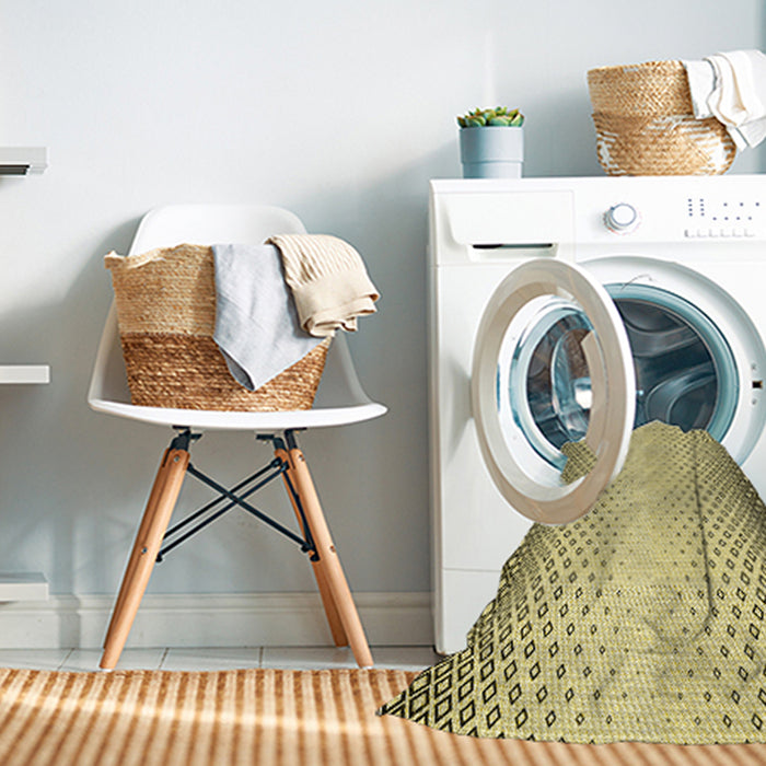 Machine Washable Transitional Sun Yellow Rug in a Washing Machine, wshpat3401yw