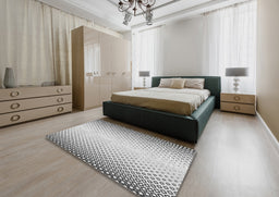 Patterned Off-White Novelty Rug in a Bedroom, pat3401