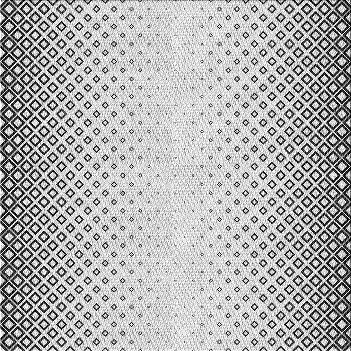 Square Patterned Off-White Novelty Rug, pat3401