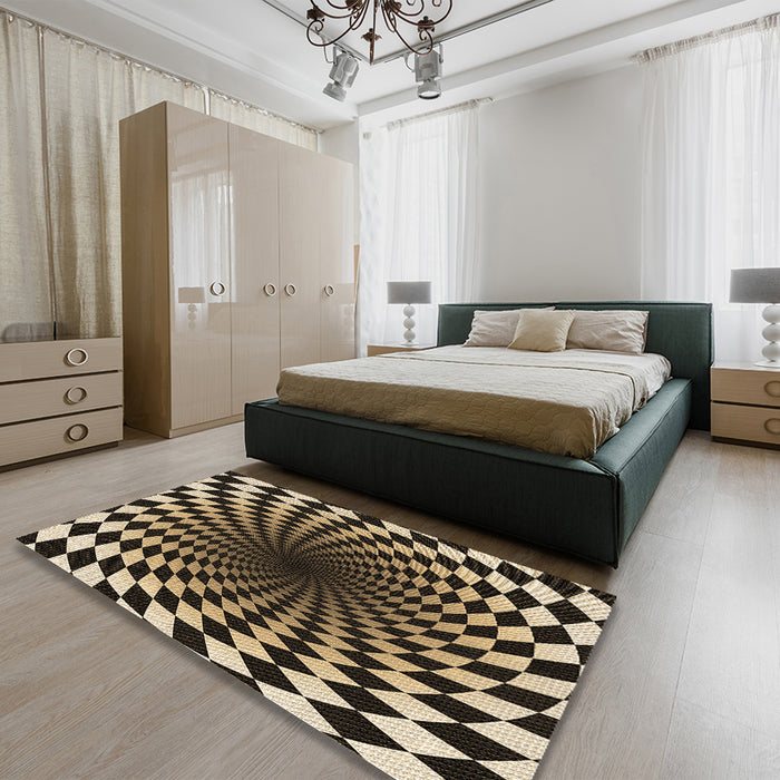 Patterned Brown Sand Brown Rug in a Bedroom, pat3402brn