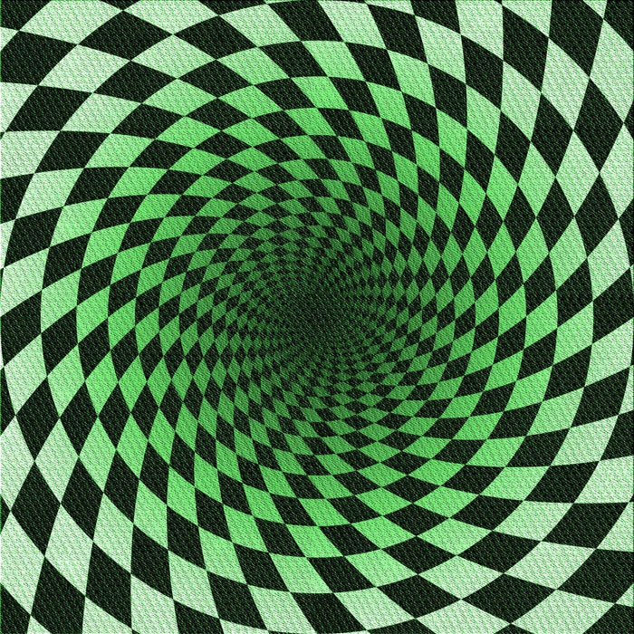 Round Patterned Green Rug, pat3402grn