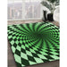 Machine Washable Transitional Green Rug in a Family Room, wshpat3402grn