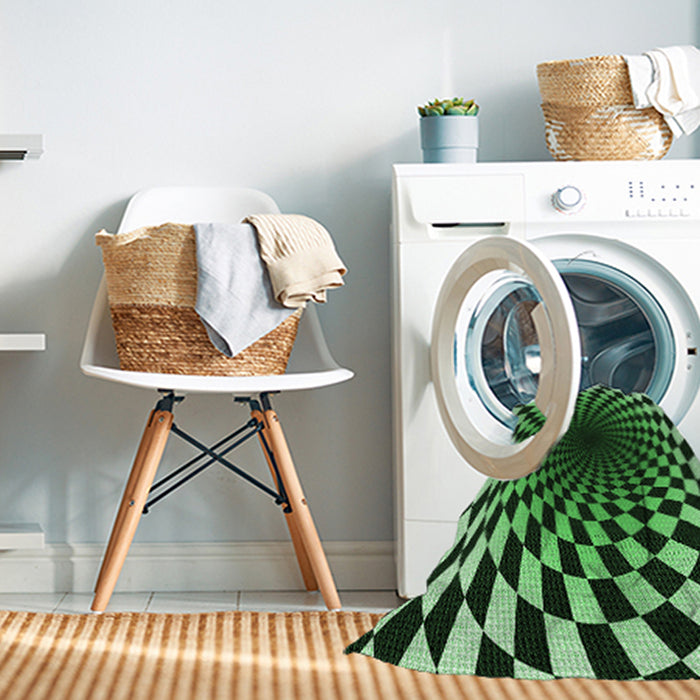 Machine Washable Transitional Green Rug in a Washing Machine, wshpat3402grn