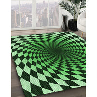 Patterned Green Rug, pat3402grn