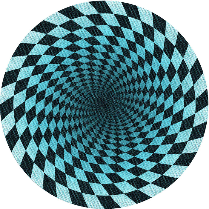 Square Machine Washable Transitional Deep Teal Green Rug in a Living Room, wshpat3402lblu