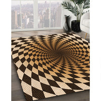 Patterned Brown Sand Brown Rug, pat3402org