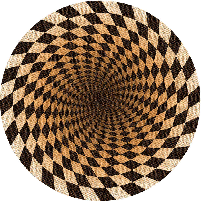 Square Patterned Brown Sand Brown Rug, pat3402org