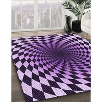 Patterned Bright Lilac Purple Rug, pat3402pur