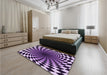 Patterned Bright Lilac Purple Rug in a Bedroom, pat3402pur