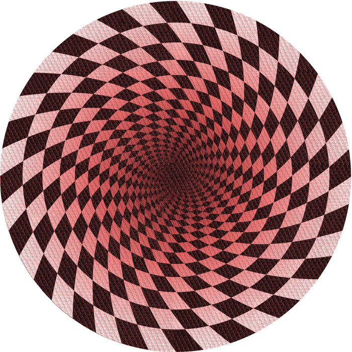 Square Machine Washable Transitional Light Coral Pink Rug in a Living Room, wshpat3402rd