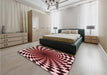 Patterned Light Coral Pink Rug in a Bedroom, pat3402rd