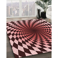 Patterned Light Coral Pink Rug, pat3402rd