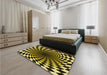 Patterned Midnight Gray Rug in a Bedroom, pat3402yw