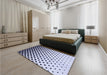 Patterned Lavender Blue Rug in a Bedroom, pat3403blu